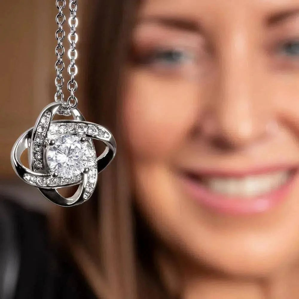 For My Beautiful Wife – "You Complete My World" – Love Knot Necklace