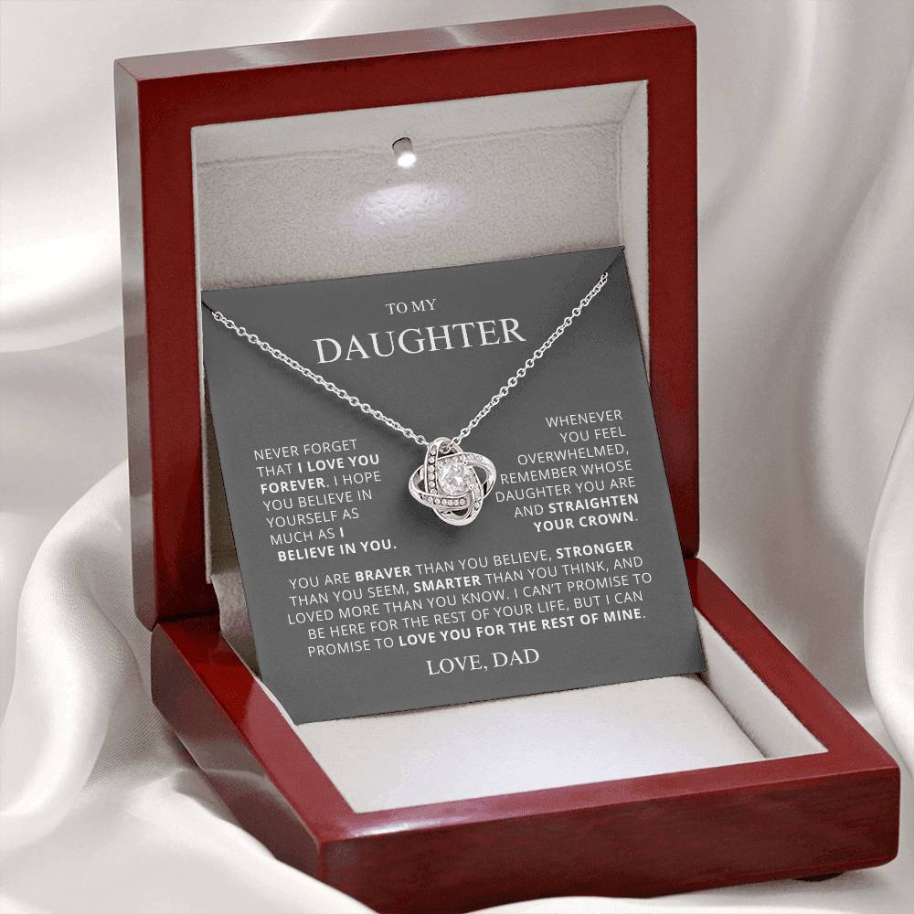 To My Beautiful Daughter - Believe In Yourself - Love Knot Necklace