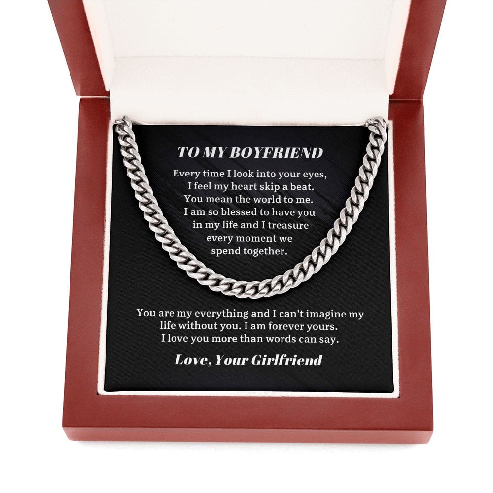 To My Boyfriend Cuban Chain Necklace