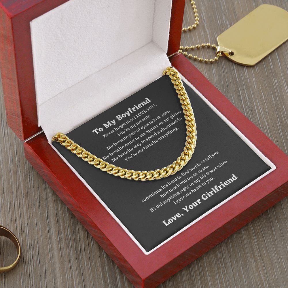 To My Boyfriend - My Favorite - Cuban Chain Necklace