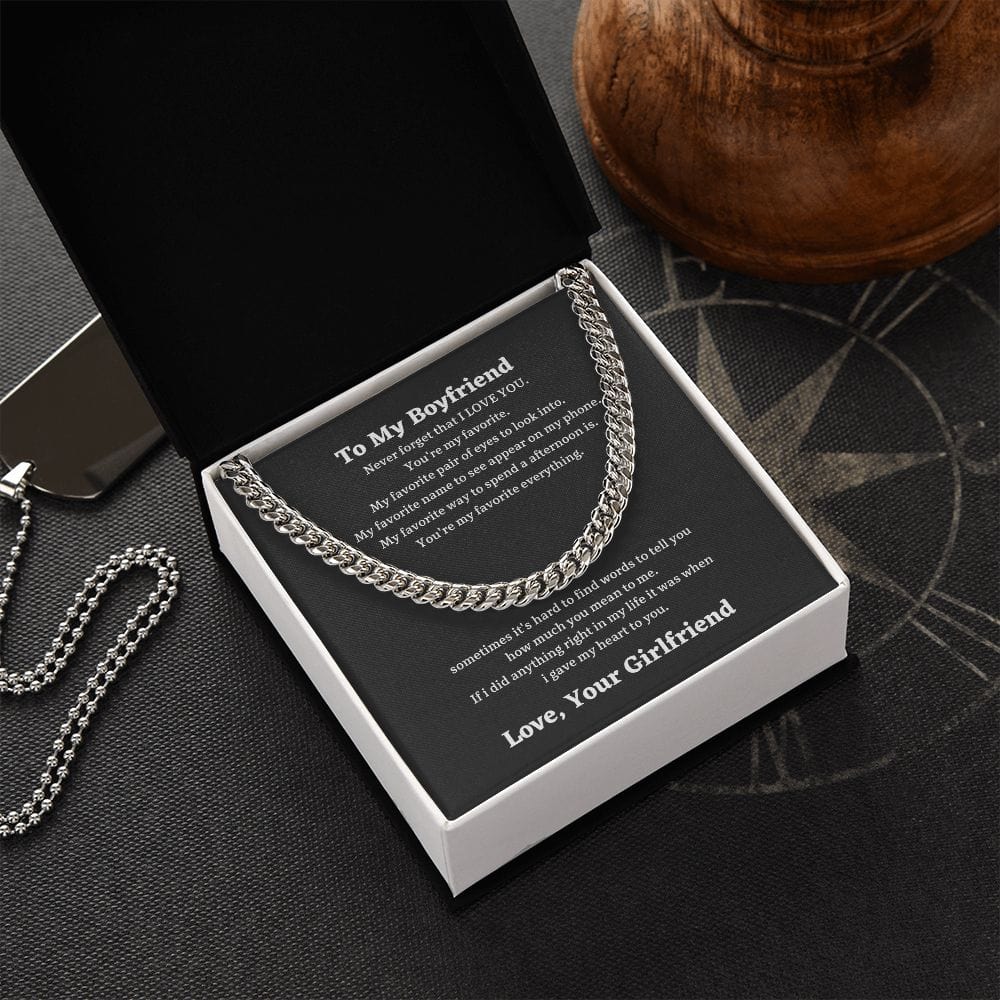 To My Boyfriend - My Favorite - Cuban Chain Necklace