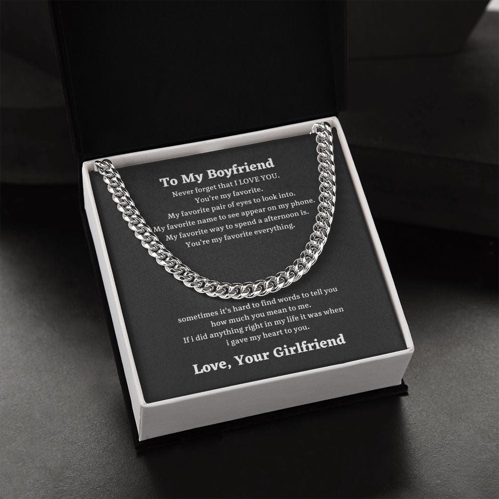 To My Boyfriend - My Favorite - Cuban Chain Necklace