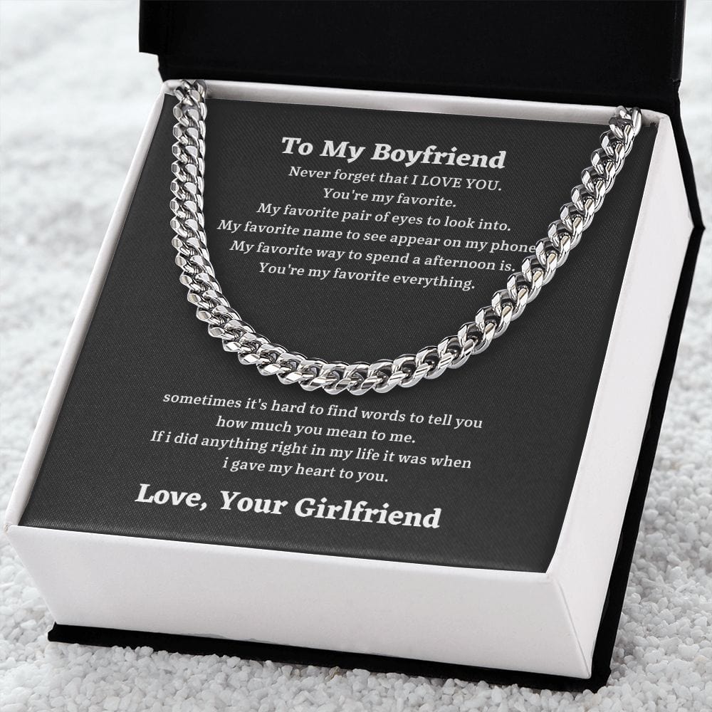 To My Boyfriend - My Favorite - Cuban Chain Necklace
