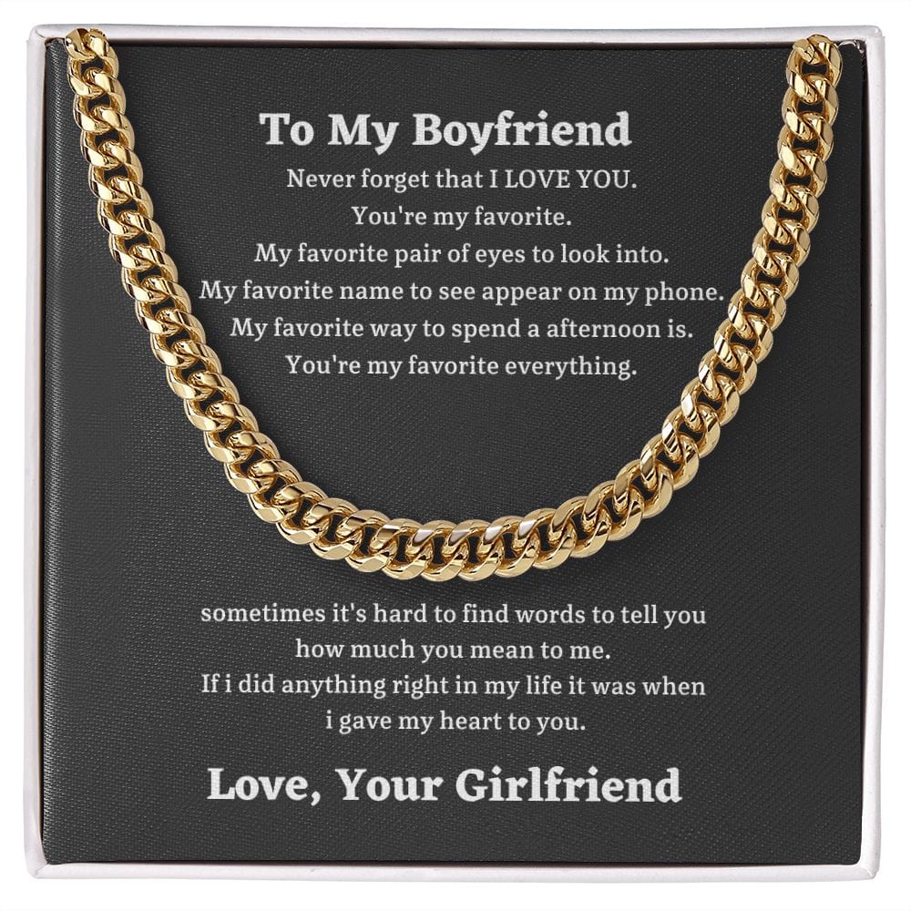 To My Boyfriend - My Favorite - Cuban Chain Necklace
