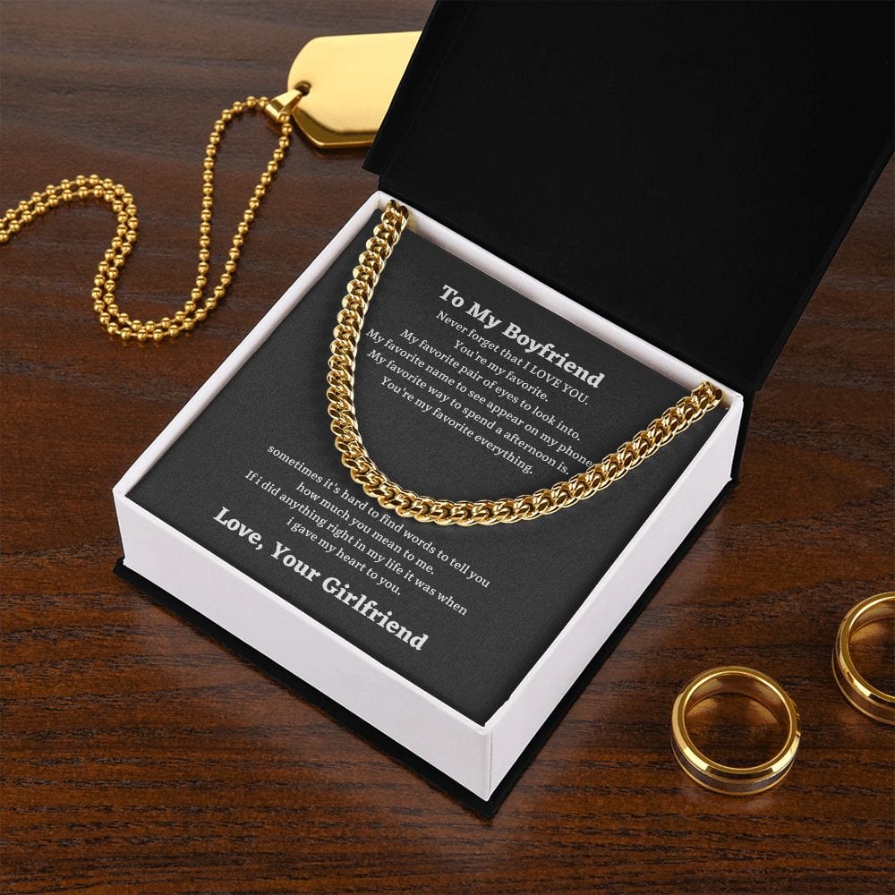 To My Boyfriend - My Favorite - Cuban Chain Necklace