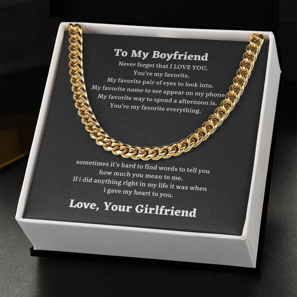 To My Boyfriend - My Favorite - Cuban Chain Necklace