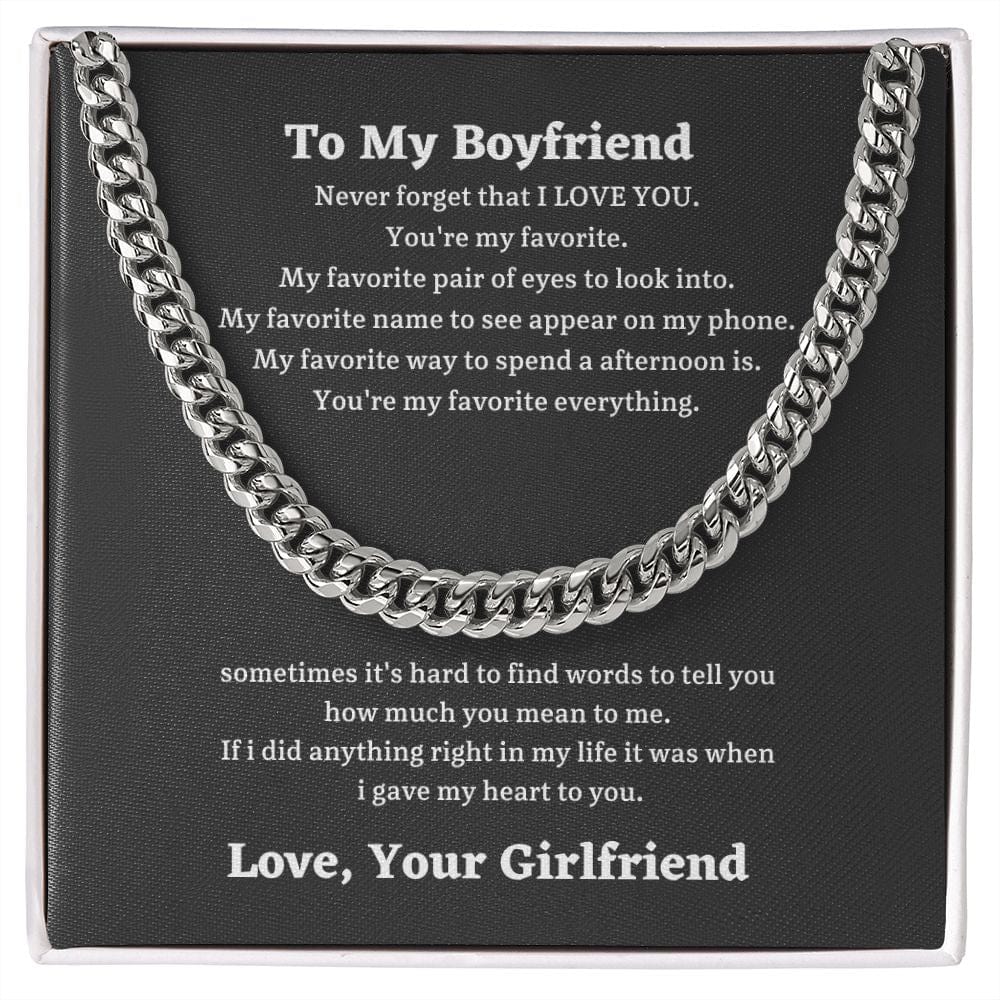 To My Boyfriend - My Favorite - Cuban Chain Necklace