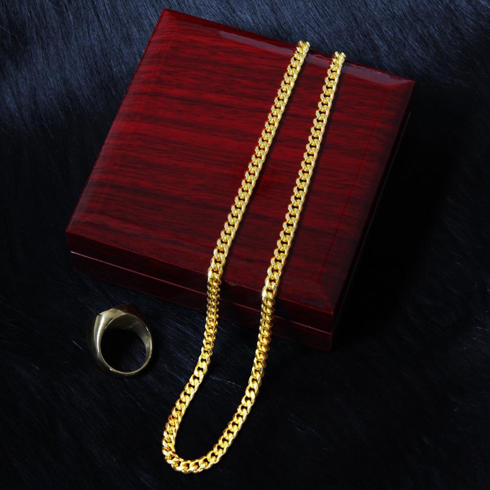 To My Husband Cuban Chain Necklace, Husband Anniversary Gift