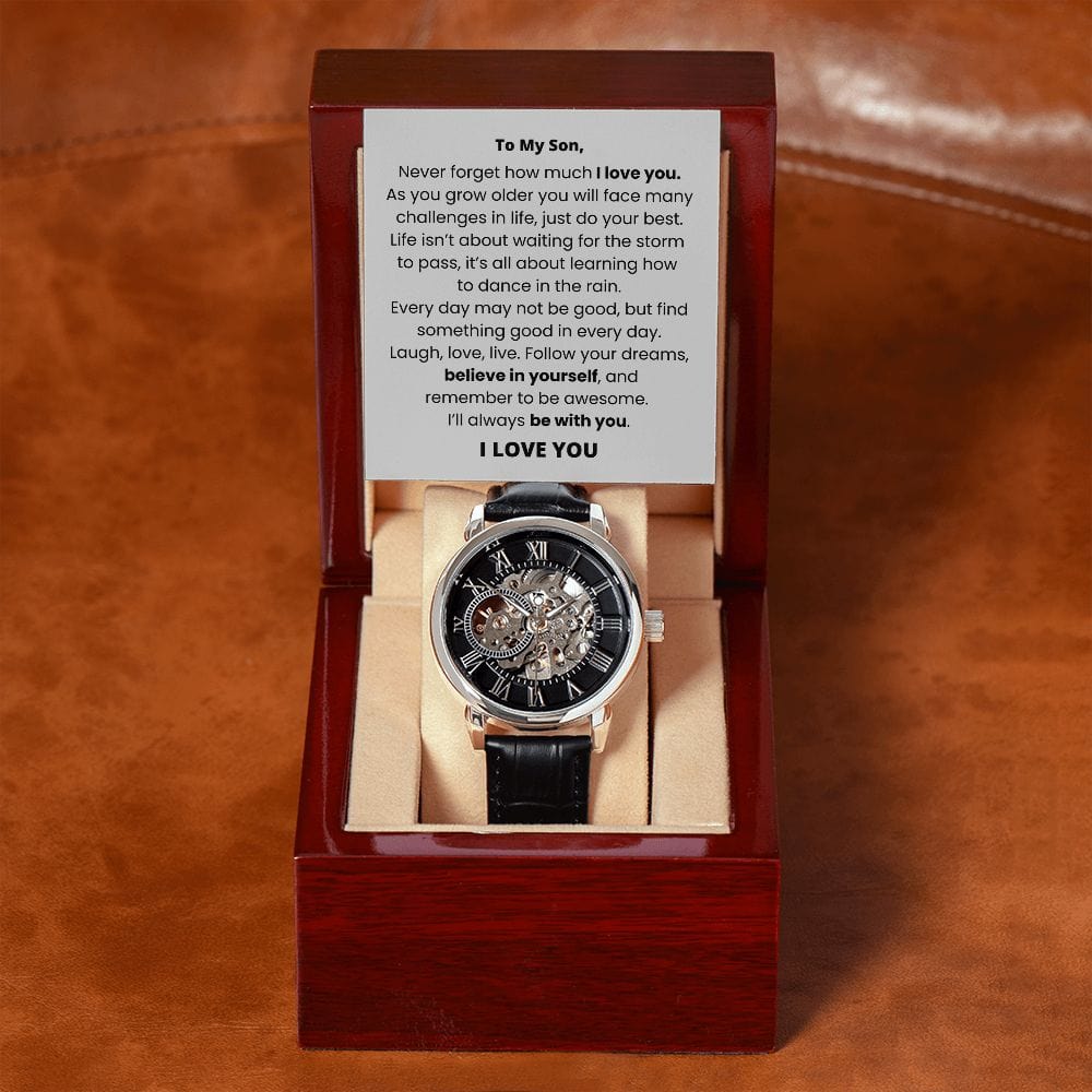 To My Son - Believe In Yourself - Openwork Watch