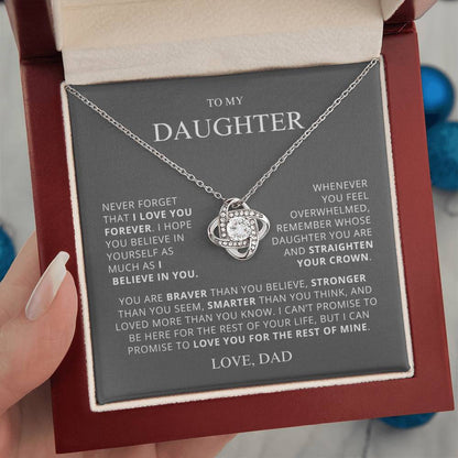 To My Beautiful Daughter - Believe In Yourself - Love Knot Necklace