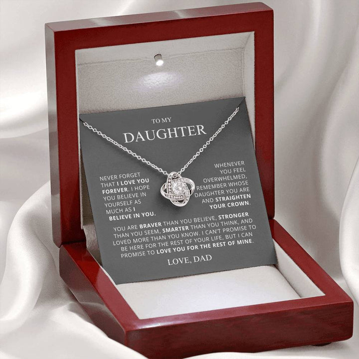 To My Beautiful Daughter - Believe In Yourself - Love Knot Necklace