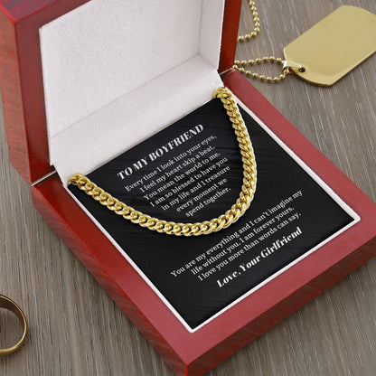 To My Boyfriend Cuban Chain Necklace