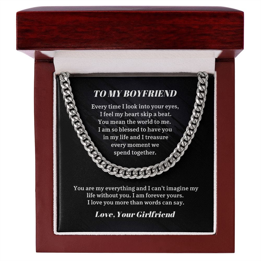 To My Boyfriend Cuban Chain Necklace