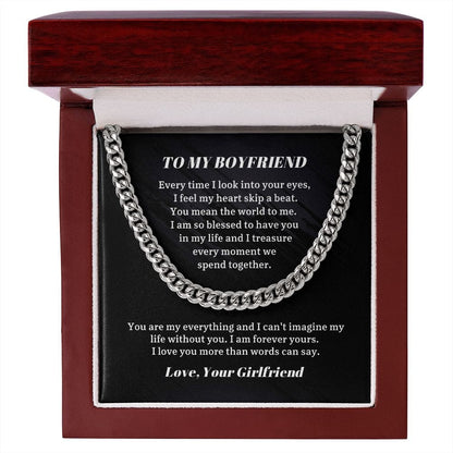 To My Boyfriend Cuban Chain Necklace
