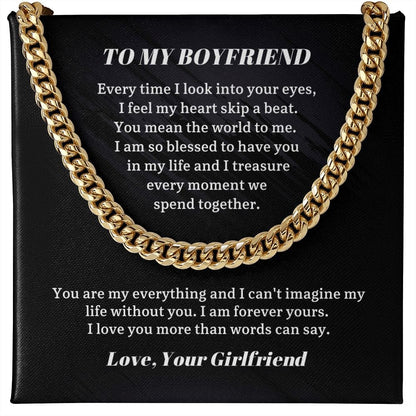 To My Boyfriend Cuban Chain Necklace