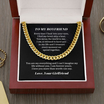 To My Boyfriend Cuban Chain Necklace