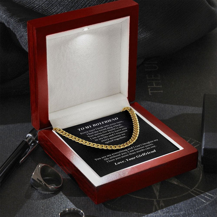 To My Boyfriend Cuban Chain Necklace