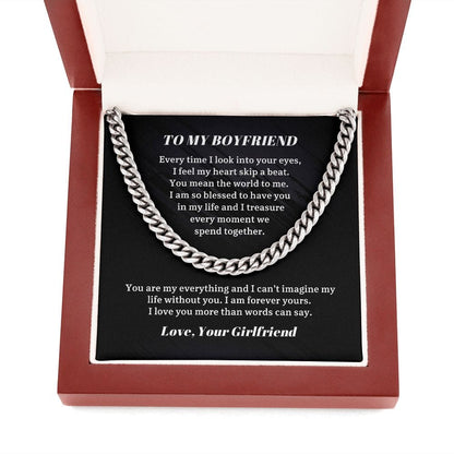 To My Boyfriend Cuban Chain Necklace