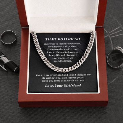 To My Boyfriend Cuban Chain Necklace