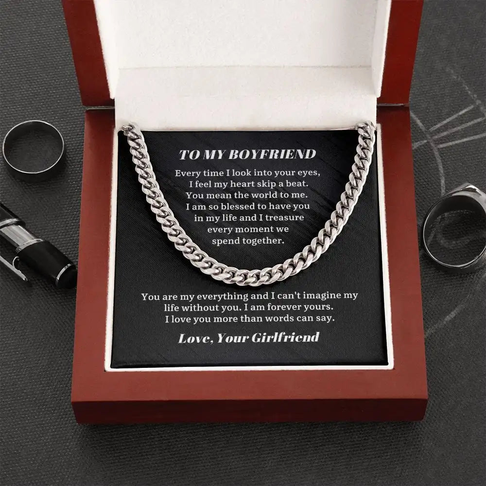 To My Boyfriend Cuban Chain Necklace