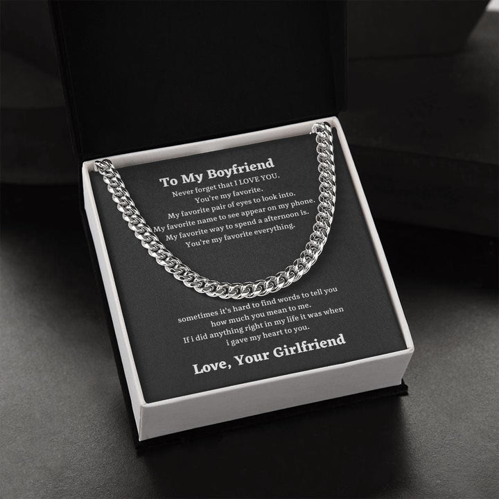To My Boyfriend - My Favorite - Cuban Chain Necklace