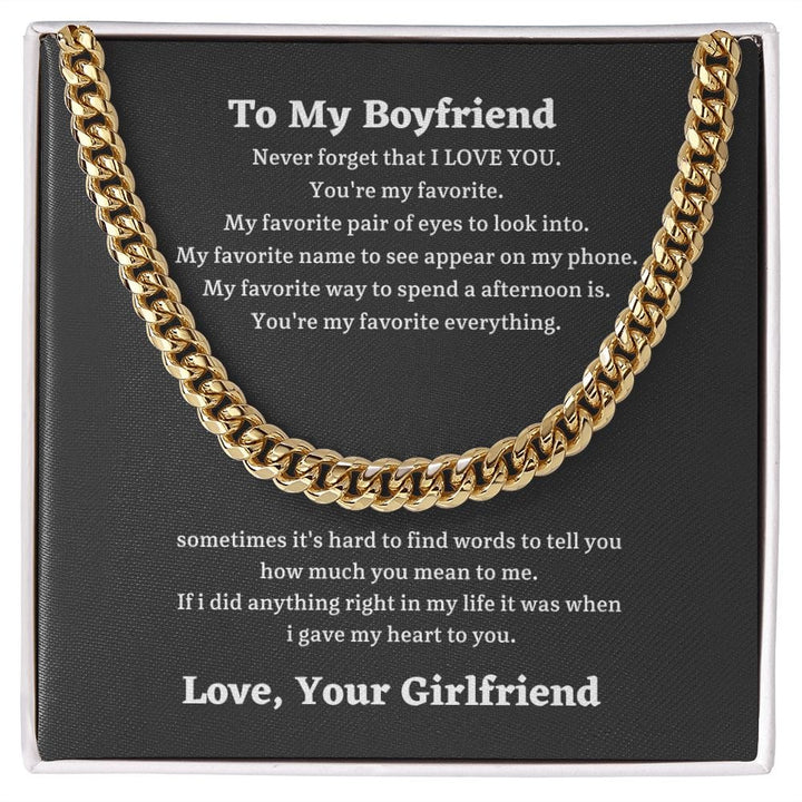 To My Boyfriend - My Favorite - Cuban Chain Necklace