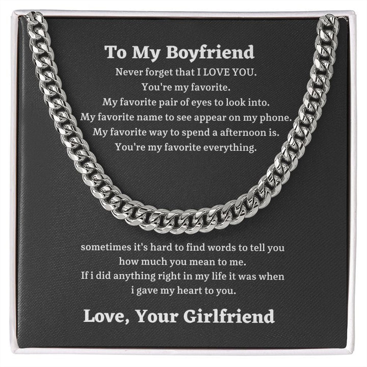 To My Boyfriend - My Favorite - Cuban Chain Necklace