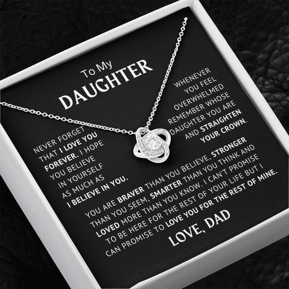 To My Daughter - Believe In Yourself - Love Knot Necklace