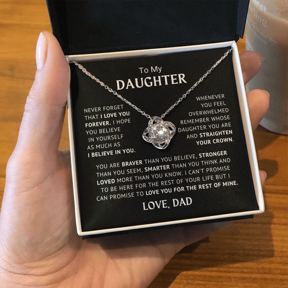 To My Daughter - Believe In Yourself - Love Knot Necklace