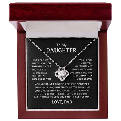 To My Daughter - Believe In Yourself - Love Knot Necklace