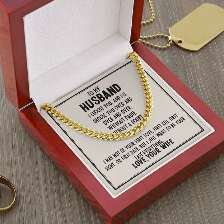 To My Husband- Love Wife - Cuban Chain
