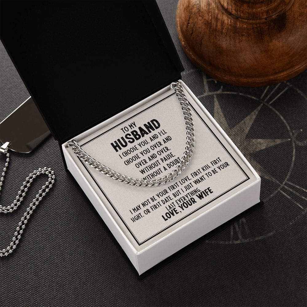 To My Husband- Love Wife - Cuban Chain