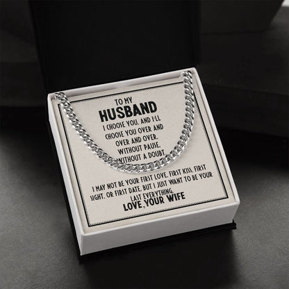 To My Husband- Love Wife - Cuban Chain