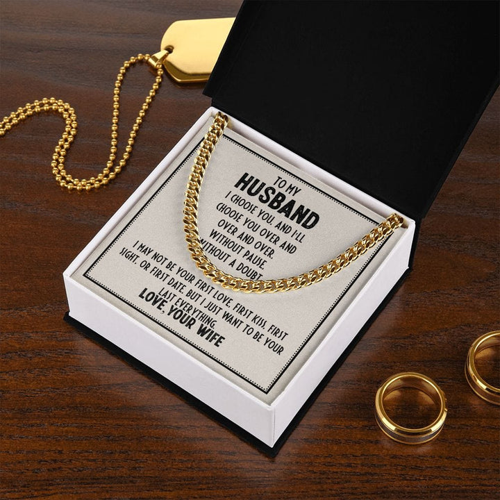 To My Husband- Love Wife - Cuban Chain