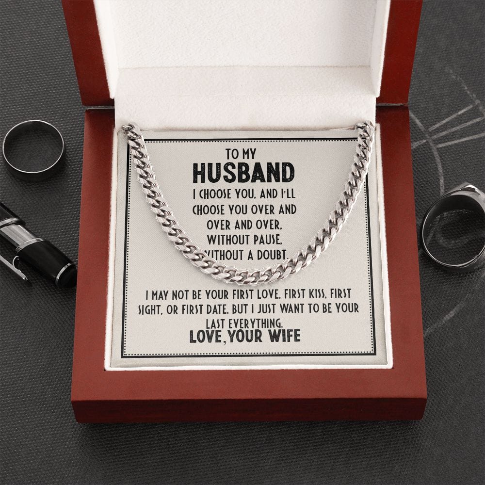 To My Husband- Love Wife - Cuban Chain