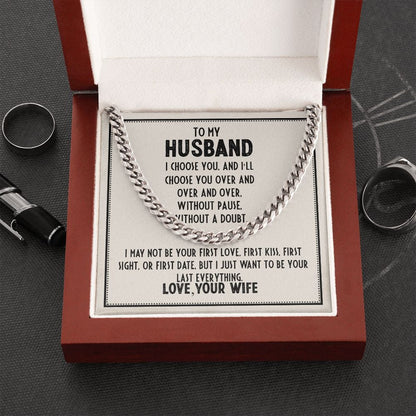 To My Husband- Love Wife - Cuban Chain