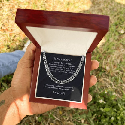 To My Husband - My Everything - Cuban Chain Necklace