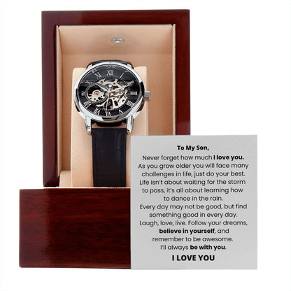 To My Son - Believe In Yourself - Openwork Watch