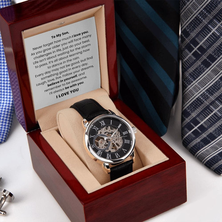 To My Son - Believe In Yourself - Openwork Watch