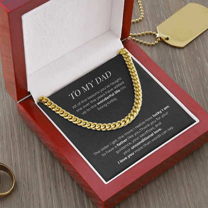 To My Dad – Thank You For Everything - Cuban Link Chain