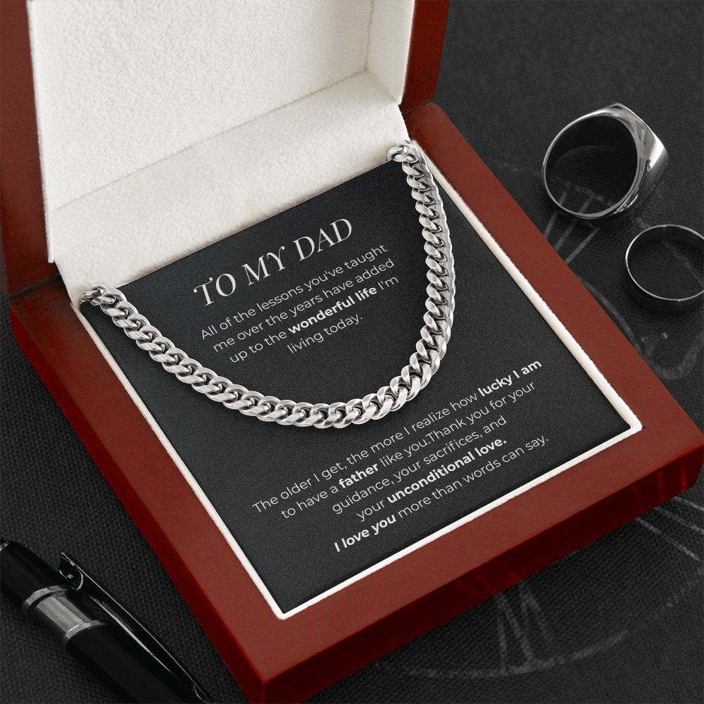 To My Dad – Thank You For Everything - Cuban Link Chain