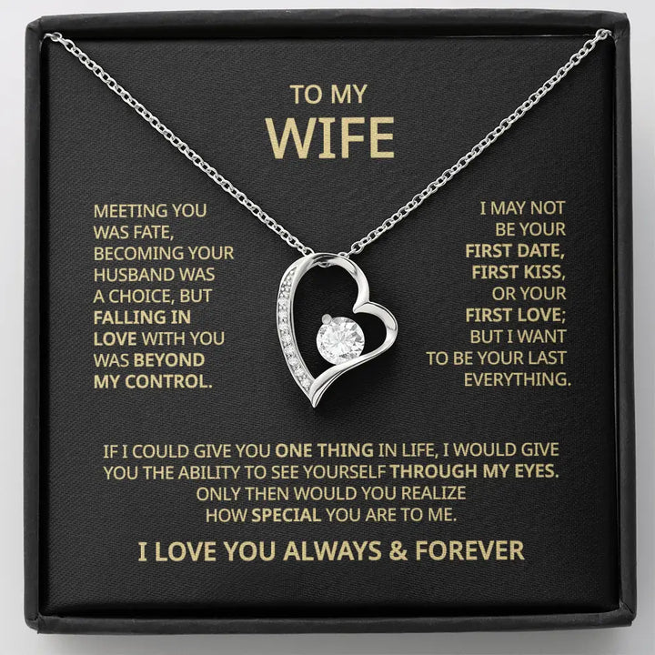 To My Wife - Always &amp; Forever Heart Necklace -WH503