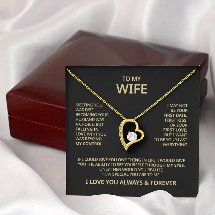 To My Wife - Always &amp; Forever Heart Necklace -WH503