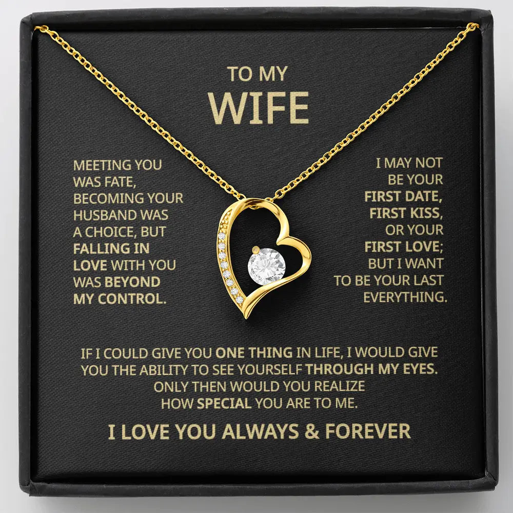 To My Wife - Always &amp; Forever Heart Necklace -WH503
