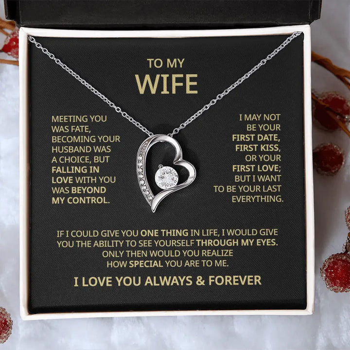 To My Wife - Always &amp; Forever Heart Necklace -WH503
