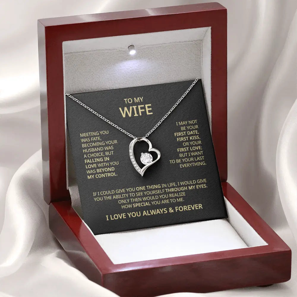 To My Wife - Always &amp; Forever Heart Necklace -WH503