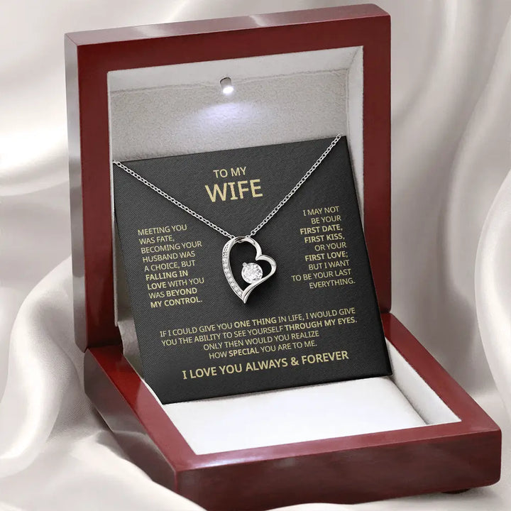 To My Wife - Always &amp; Forever Heart Necklace -WH503