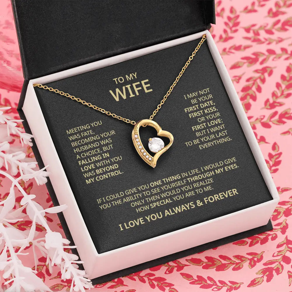 To My Wife - Always &amp; Forever Heart Necklace -WH503