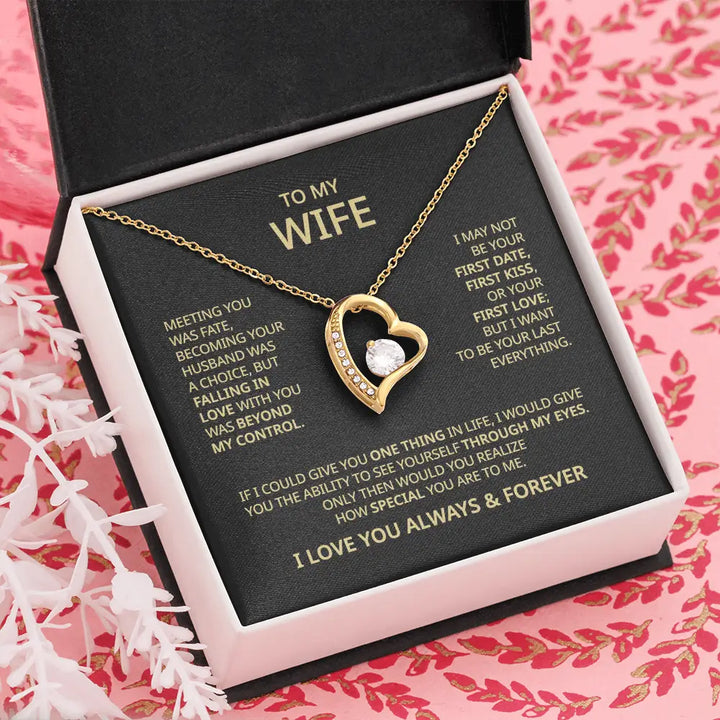 To My Wife - Always &amp; Forever Heart Necklace -WH503
