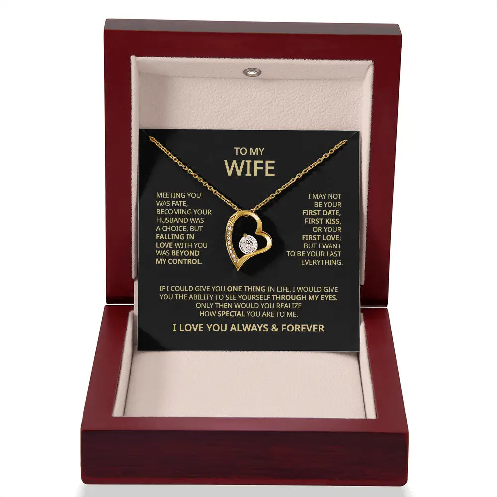 To My Wife - Always &amp; Forever Heart Necklace -WH503